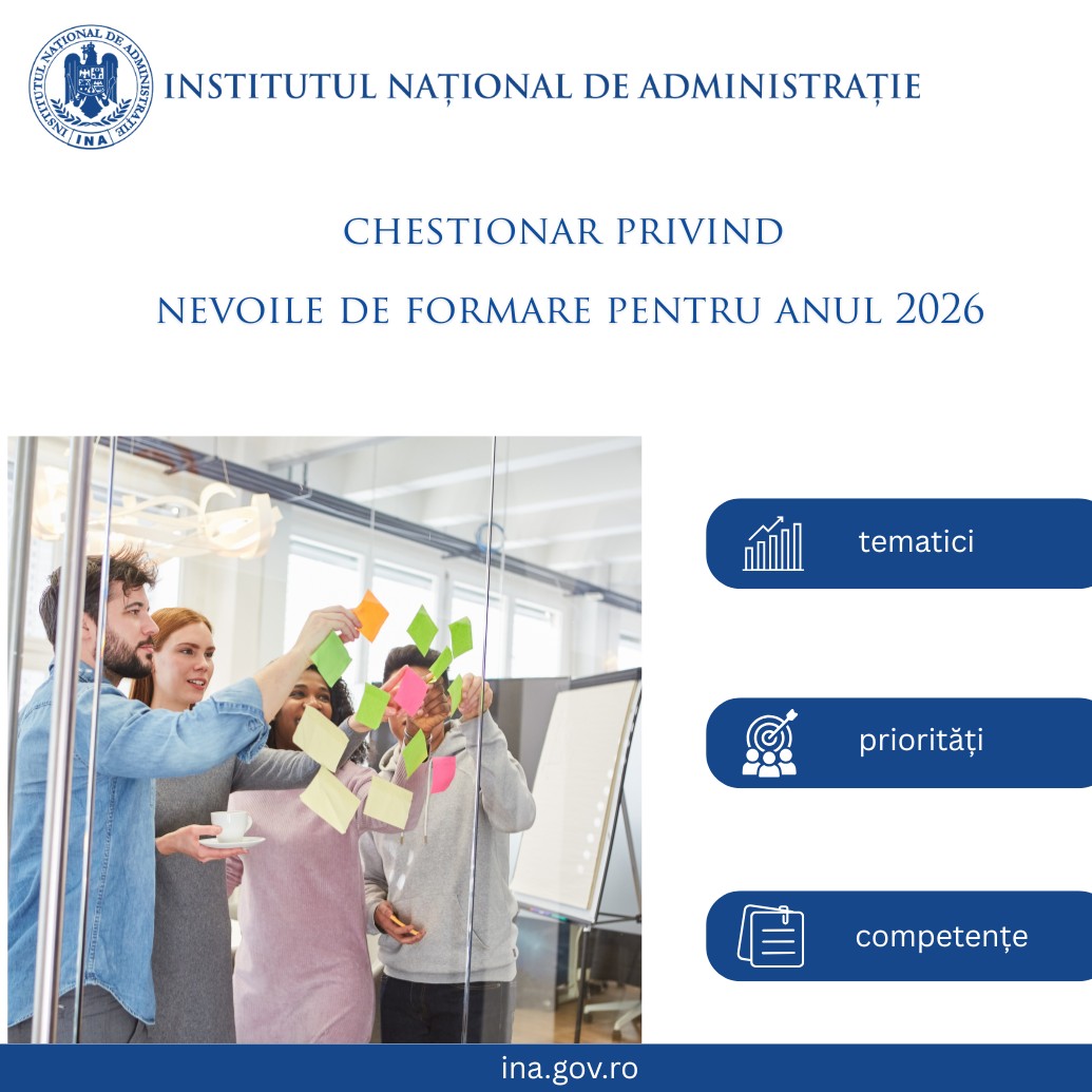 INA lansează chestionarul privind nevoile de formare pentru anul 2026
