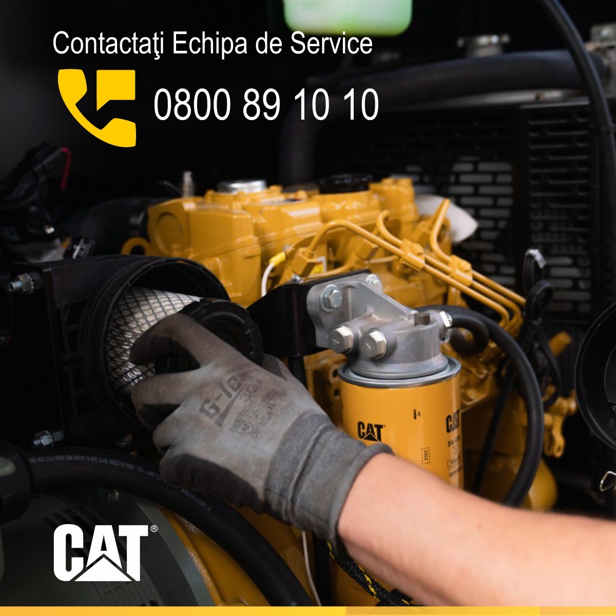 Întreținerea la 250 de ore pentru utilajele tale Cat® - Suntem la un apel distanță — gratuit și rapid.