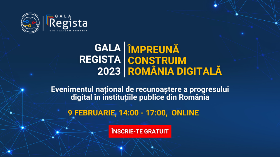 Au început înscrierile la Gala Regista Online - evenimentul național de recunoaștere a progresului digital în instituțiile publice din România