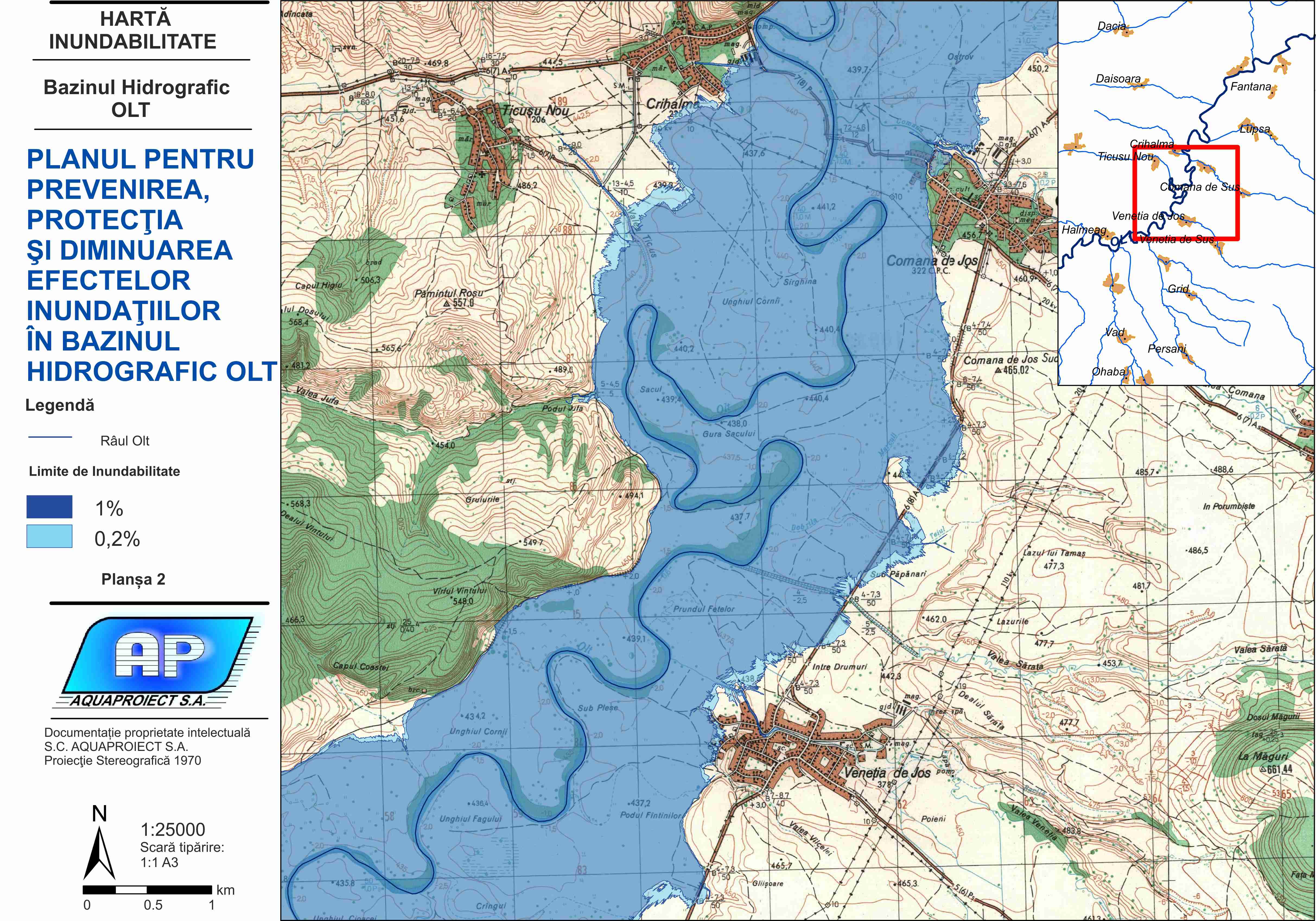 Bazinul hidrografic Sercaia-Ungra - limite de inundabilitate - plansa 2
