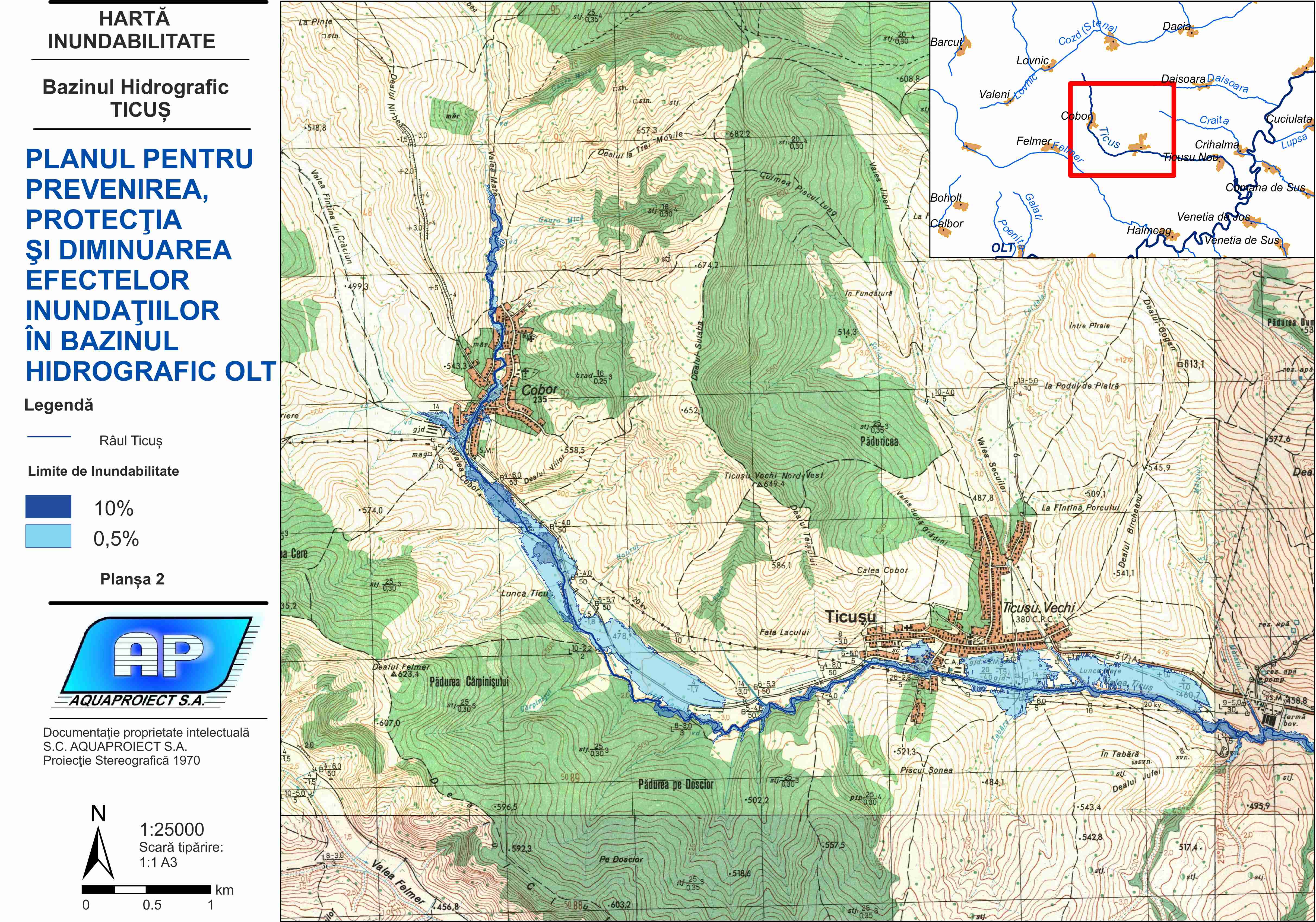 Bazinul hidrografic Ticus - limite de inundabilitate - plansa 4