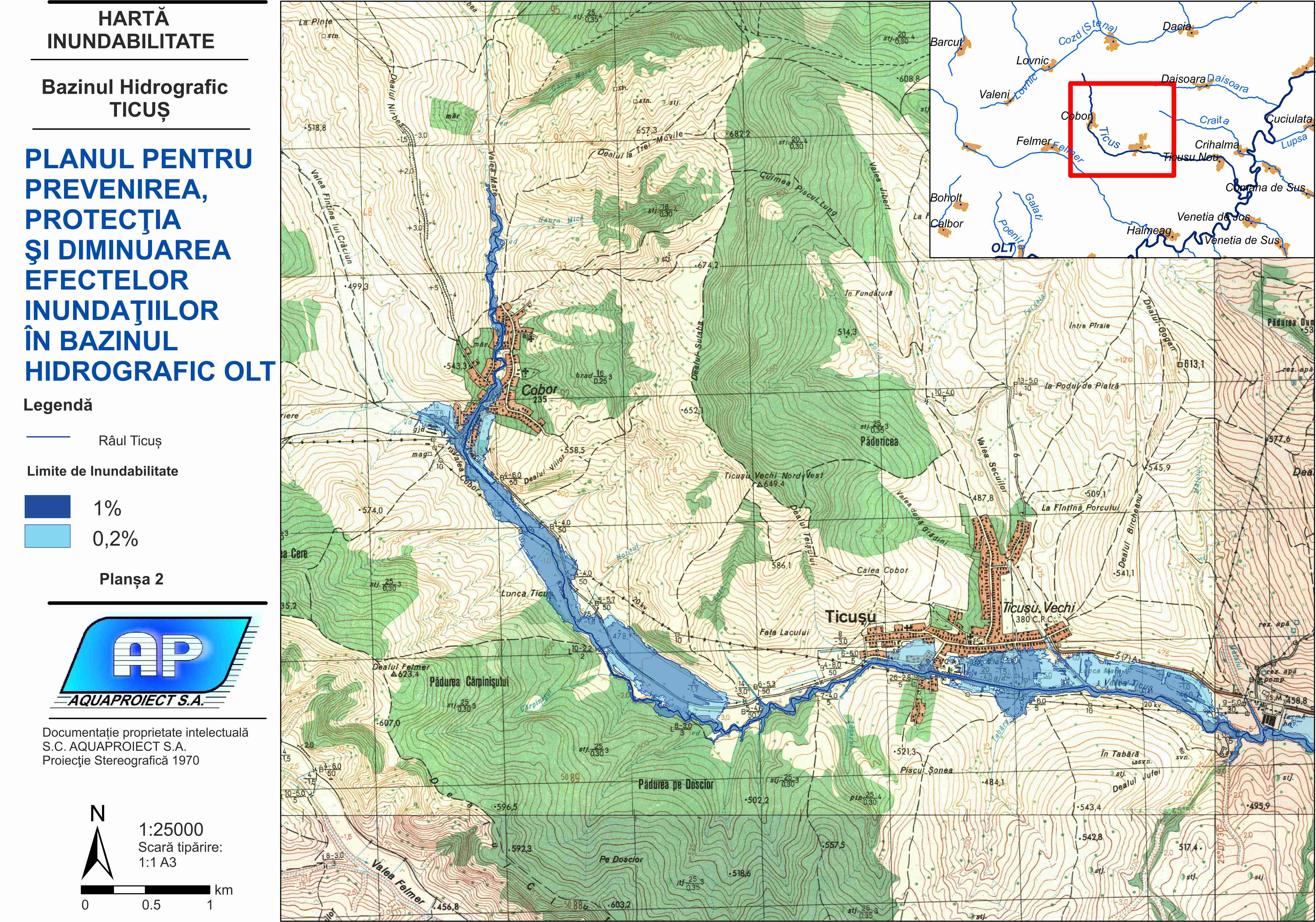 Bazinul hidrografic Ticus - limite de inundabilitate - plansa 2