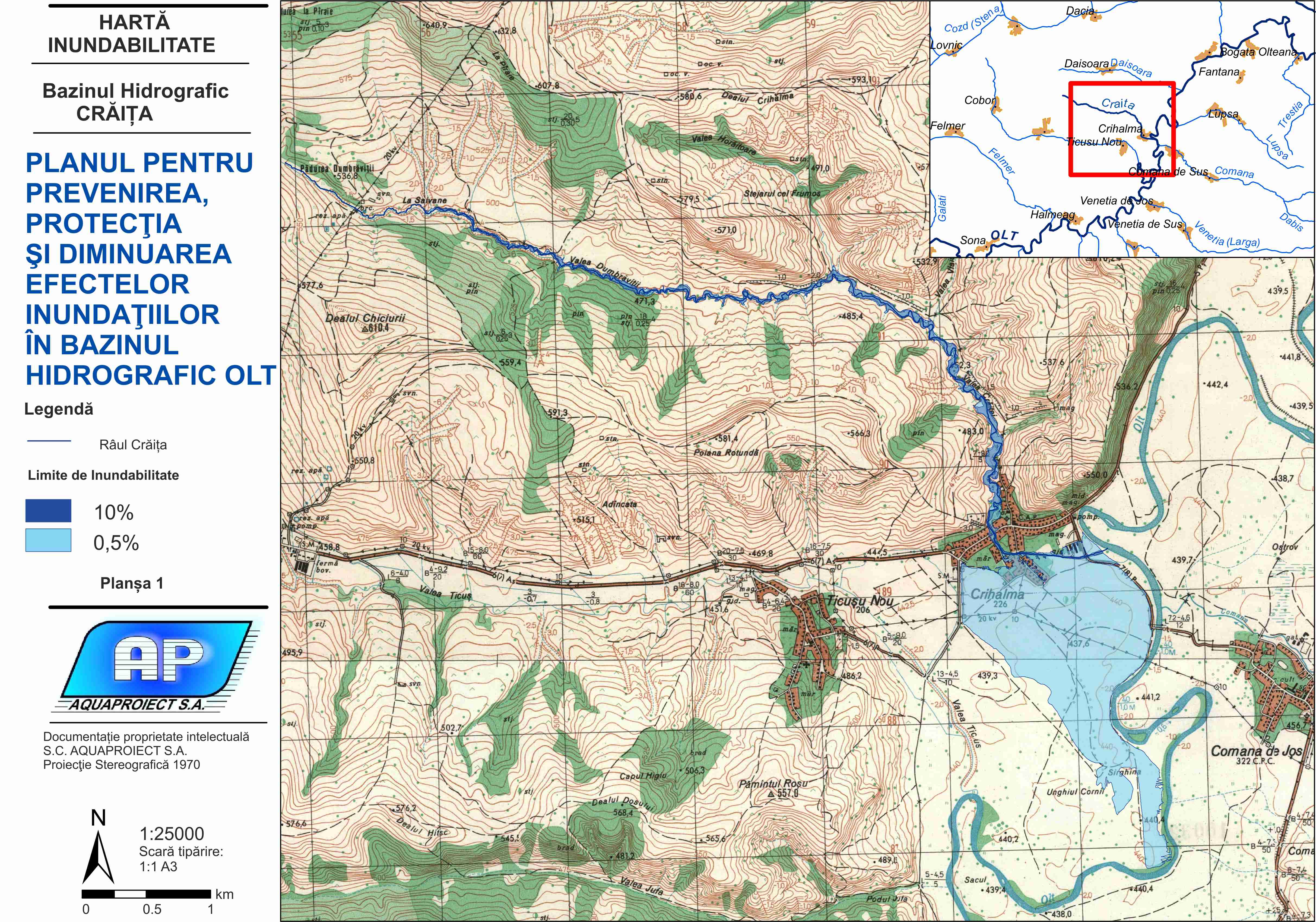 Bazinul hidrografic Craita - limite de inundabilitate - plansa 2