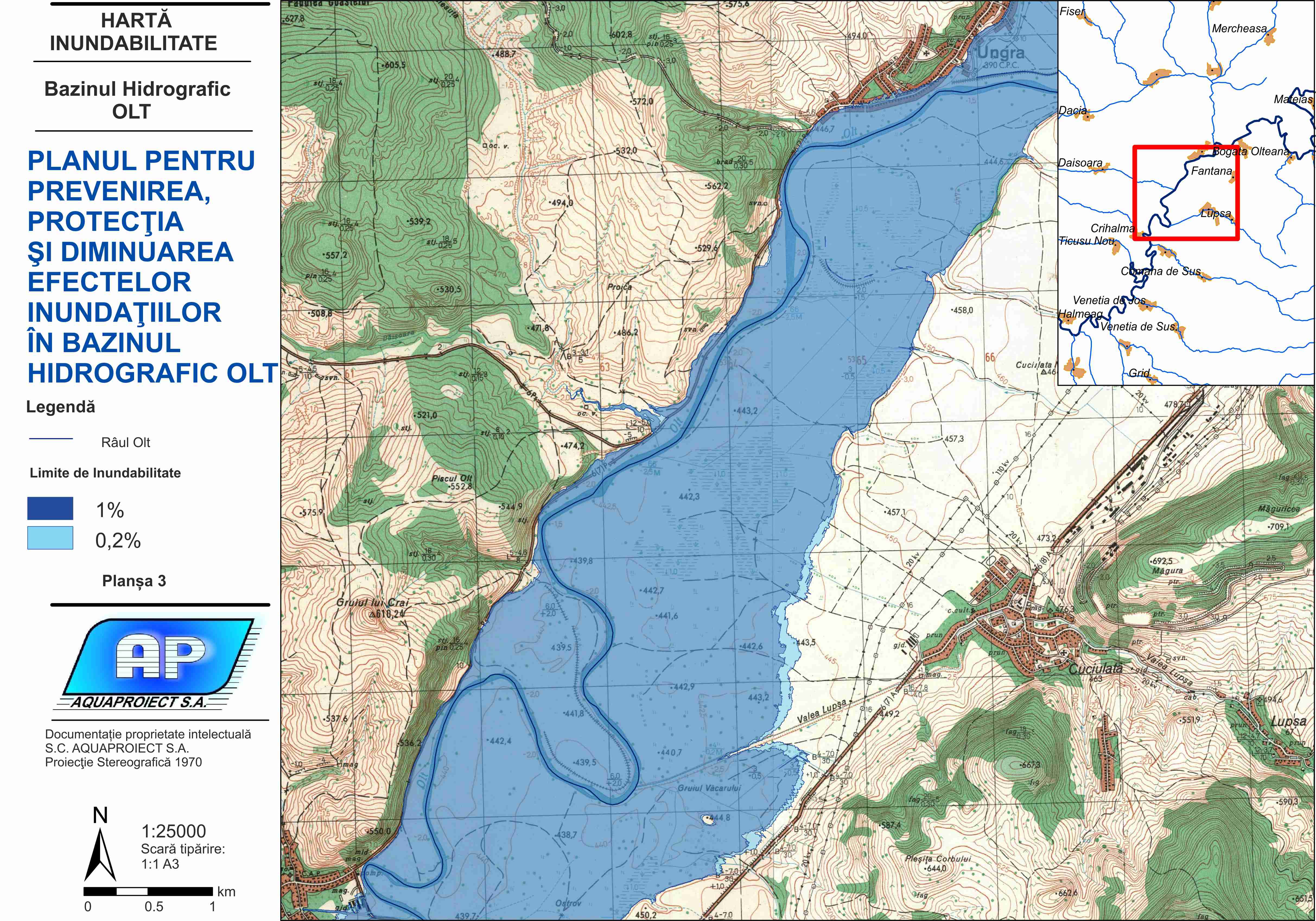 Bazinul hidrografic Sercaia-Ungra - limite de inundabilitate - plansa 3