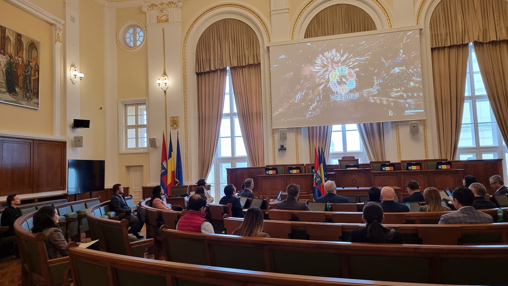 Reprezentanții Camerei de Comerț Americane în România și potențiali investitori, în vizită la Primăria Oradea