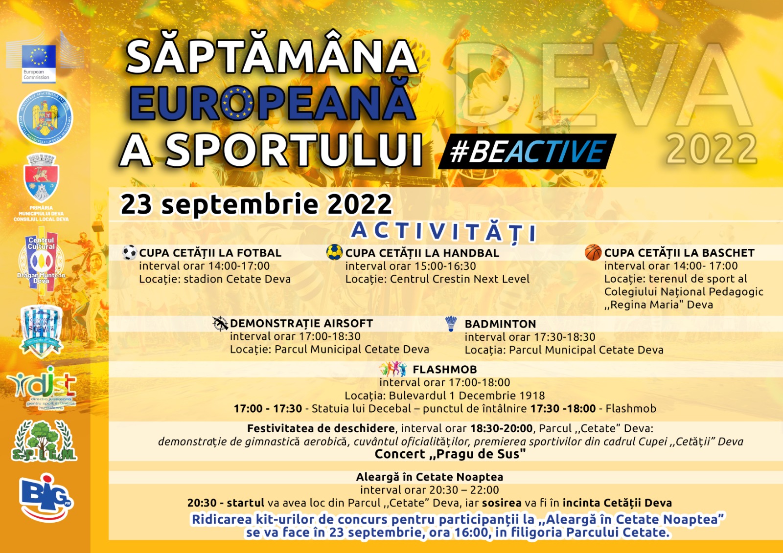 Săptămâna Europeană a Sportului aduce restricții de circulație la Deva