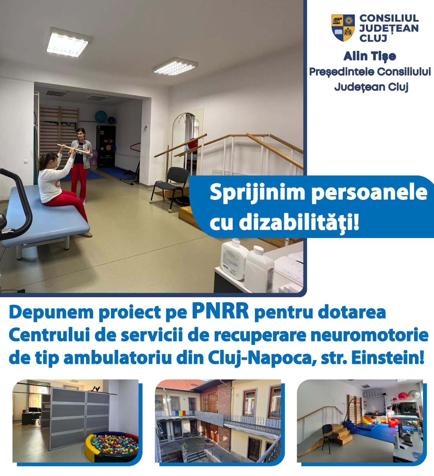 Consiliul Județean modernizează cu bani europeni Centrul de Servicii de Recuperare Neuromotorie de tip Ambulatoriu