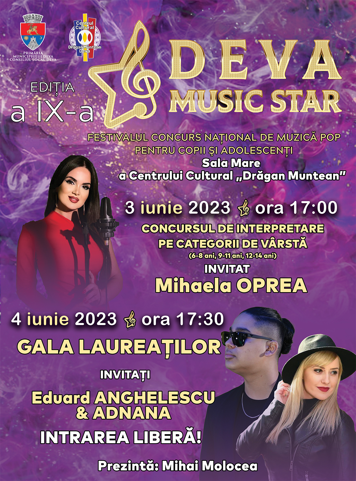 Festivalul ”DEVA MUSIC STAR” va avea loc în perioada 3-4 iunie 2023