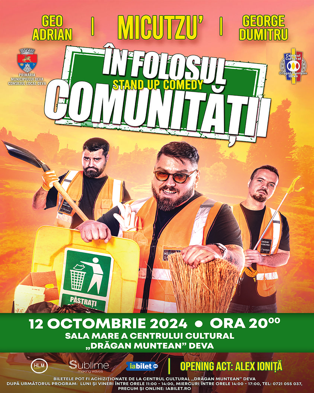 ,,În folosul comunității” - Stand-up Comedy cu Micutzu, Geo Adrian și  George Dumitru