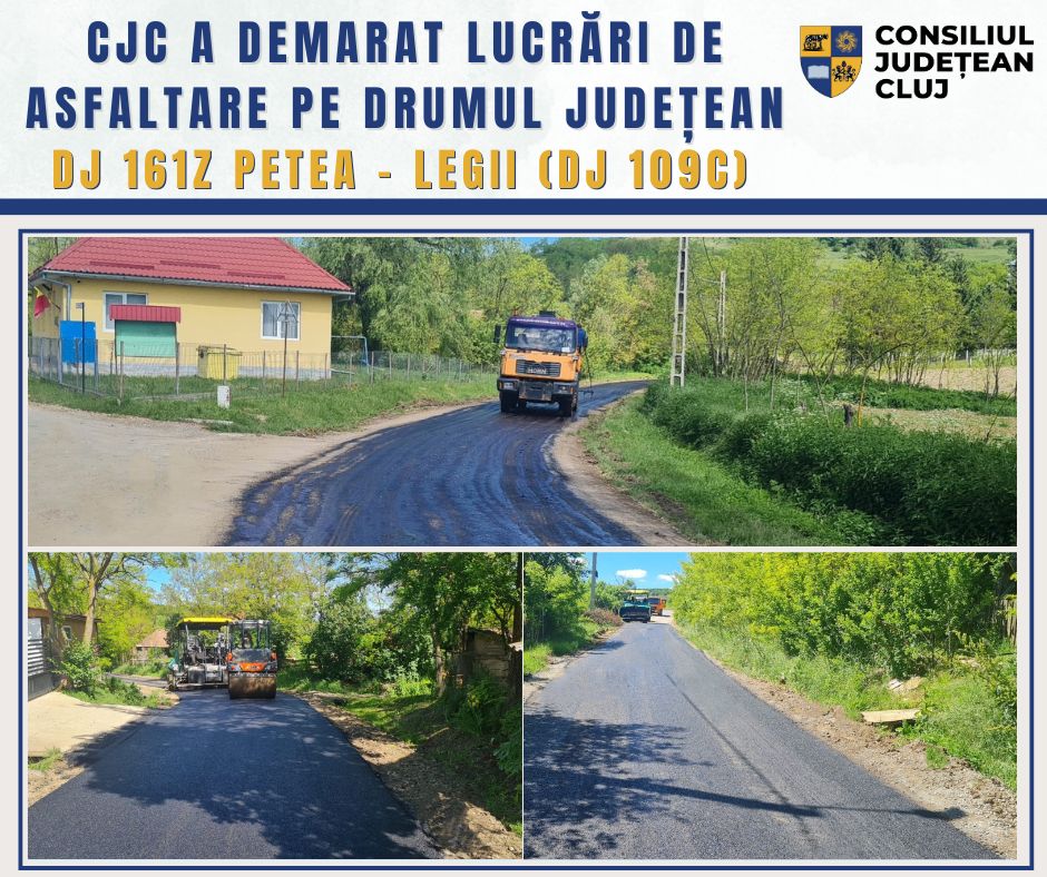 Lucrări de asfaltare pe drumul județean DJ 161Z Petea – Legii (DJ 109C)