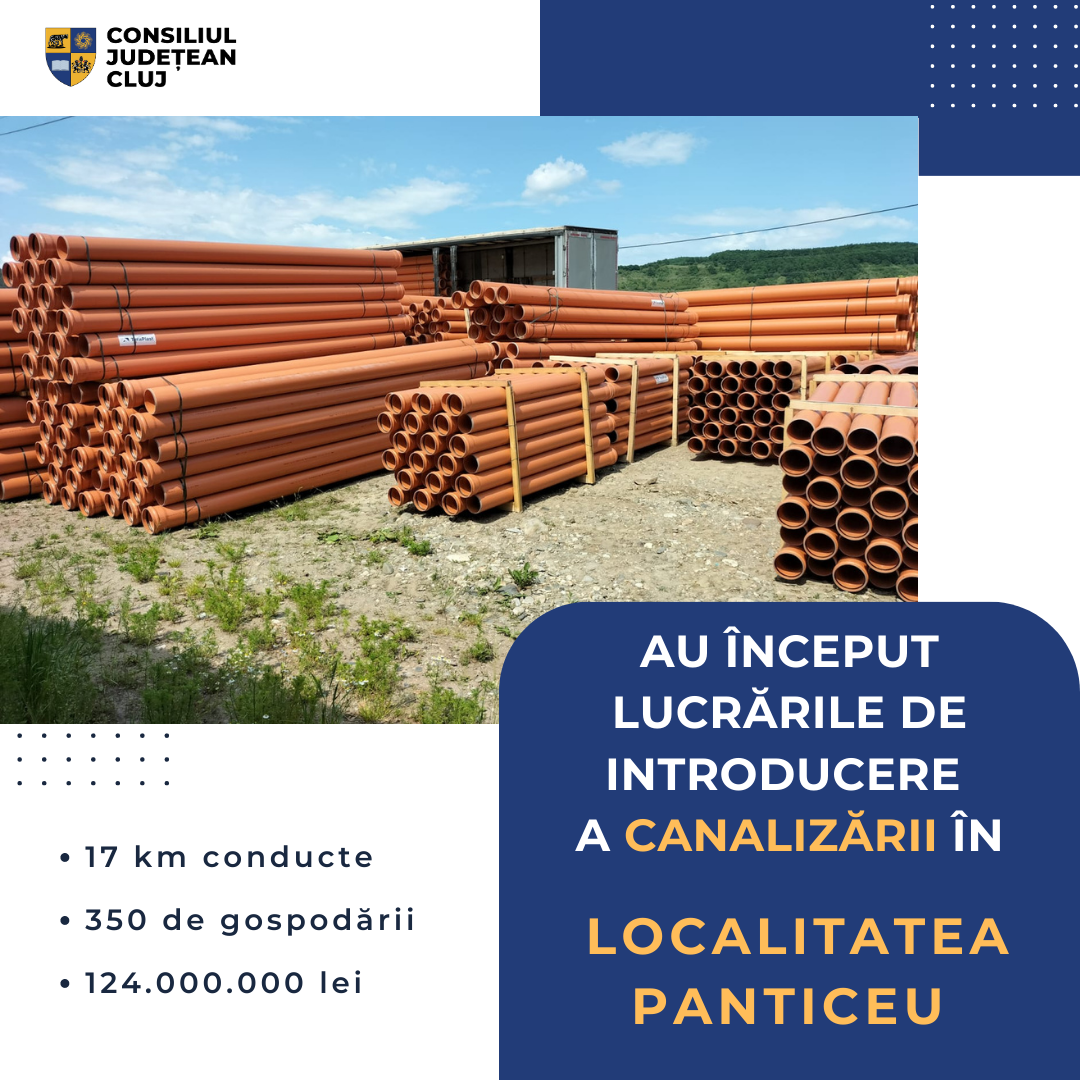 Au început lucrările de introducere a canalizării în localitatea Panticeu