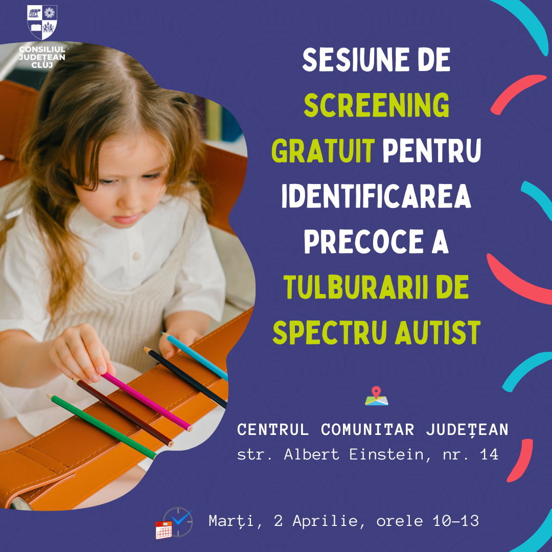 Sesiune de screening GRATUIT pentru identificarea precoce a Tulburării de Spectru Autist