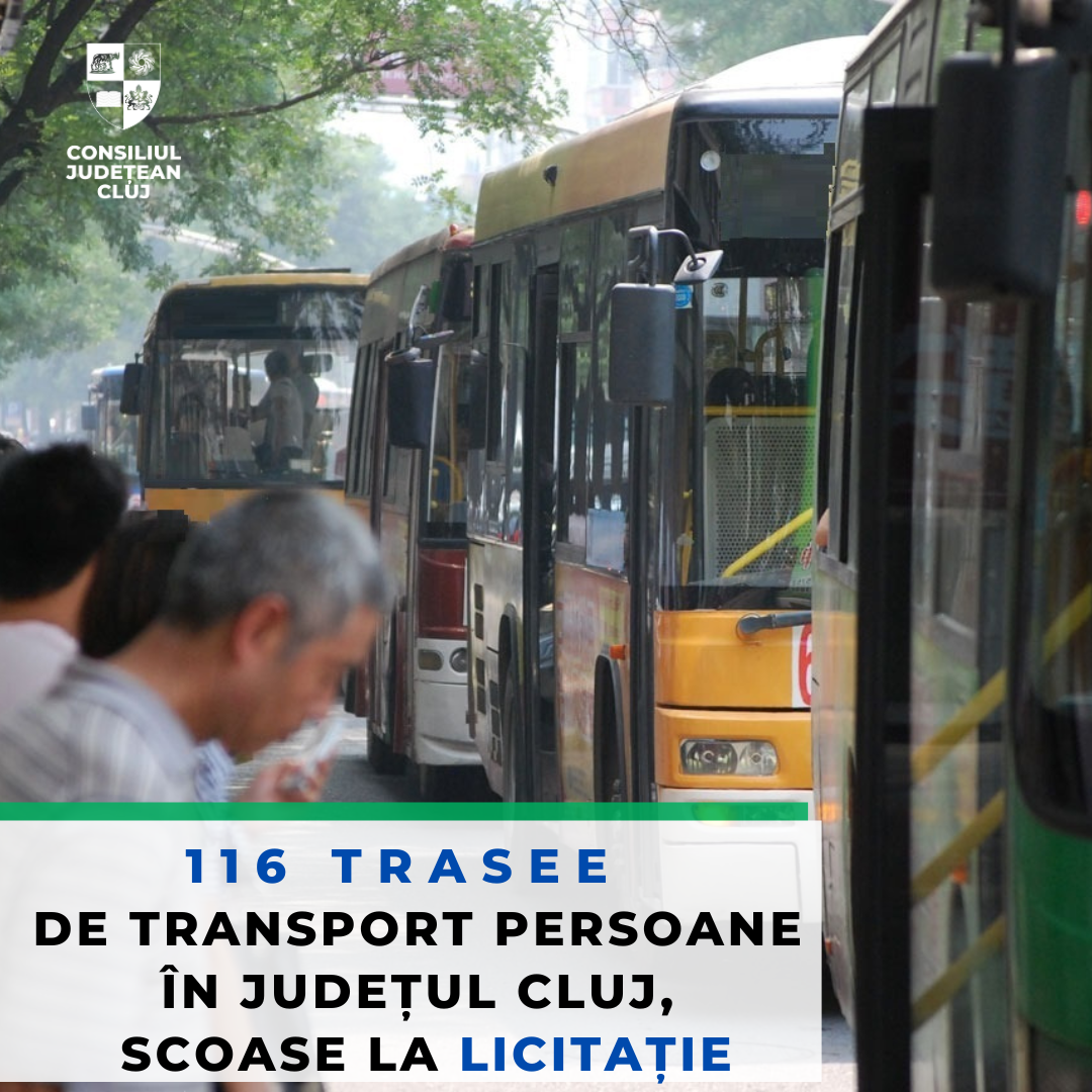 116 trasee de transport persoane în județul Cluj, scoase la licitație