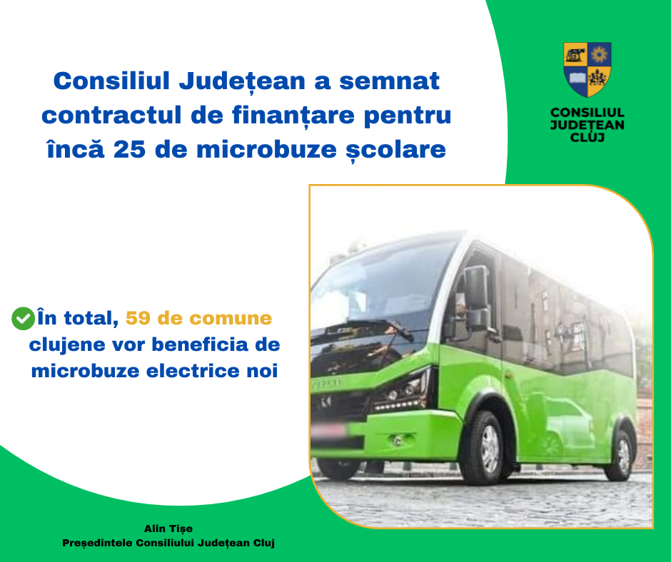 Microbuze electrice noi pentru elevii clujeni