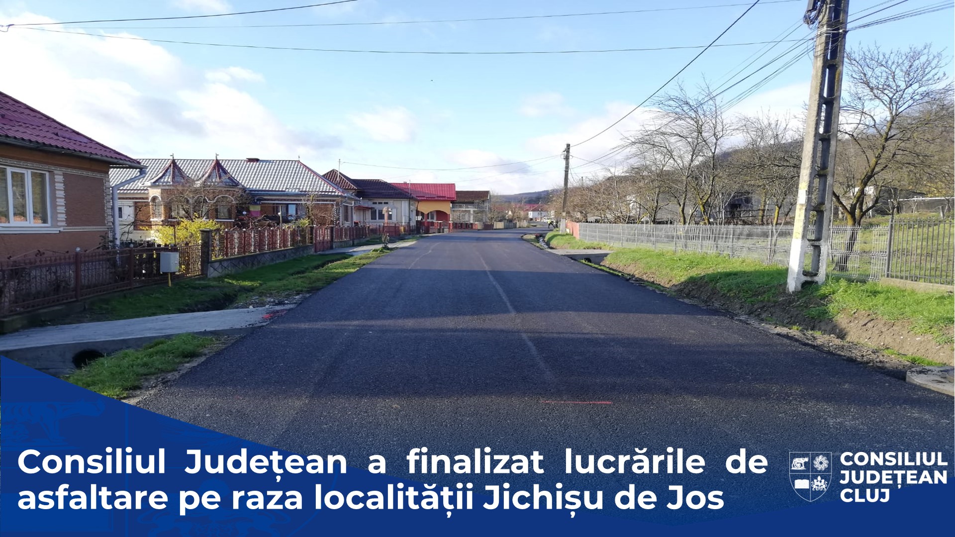 Consiliul Județean a finalizat lucrările de asfaltare pe raza localității Jichișu de Jos
