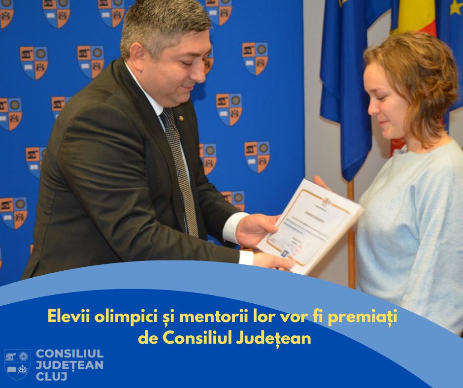 Elevii olimpici și mentorii lor vor fi premiați de Consiliul Județean