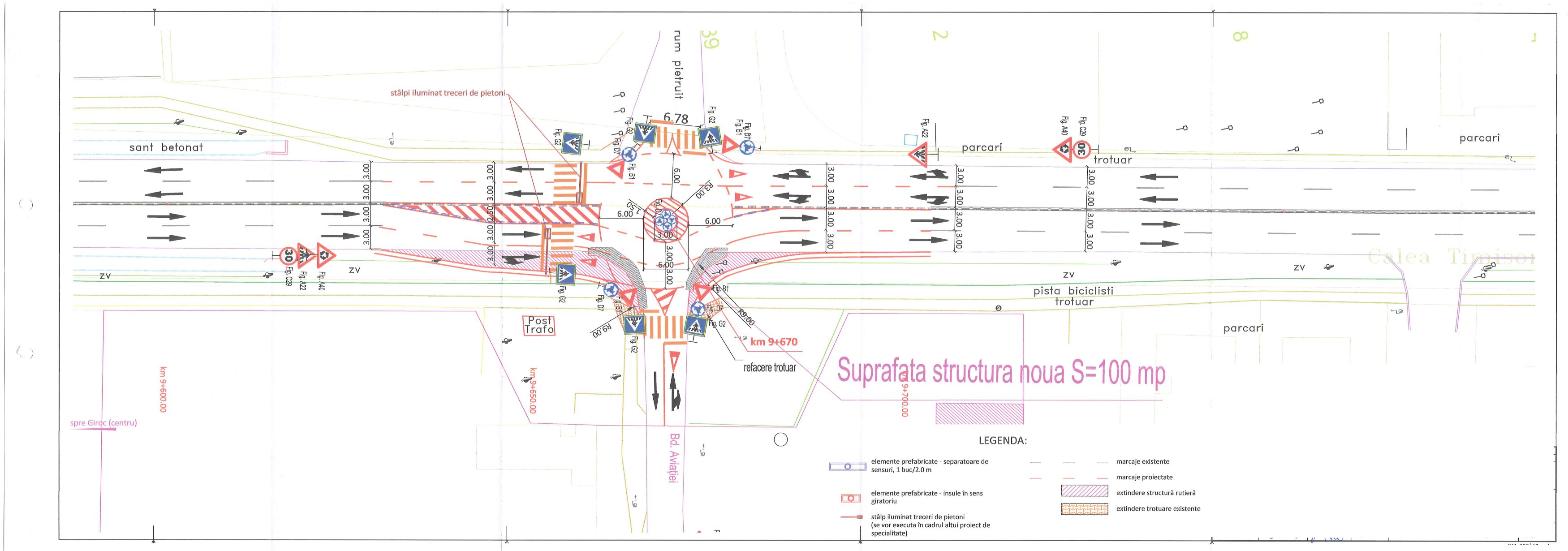 Sensurile giratorii provizorii de la Giroc: două eliminate și două extinse