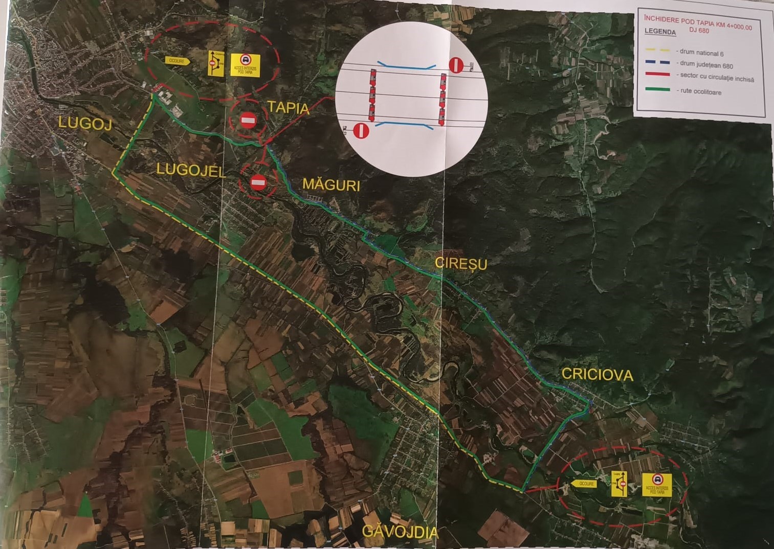 Podul peste canalul ANIF de la Tapia se închide