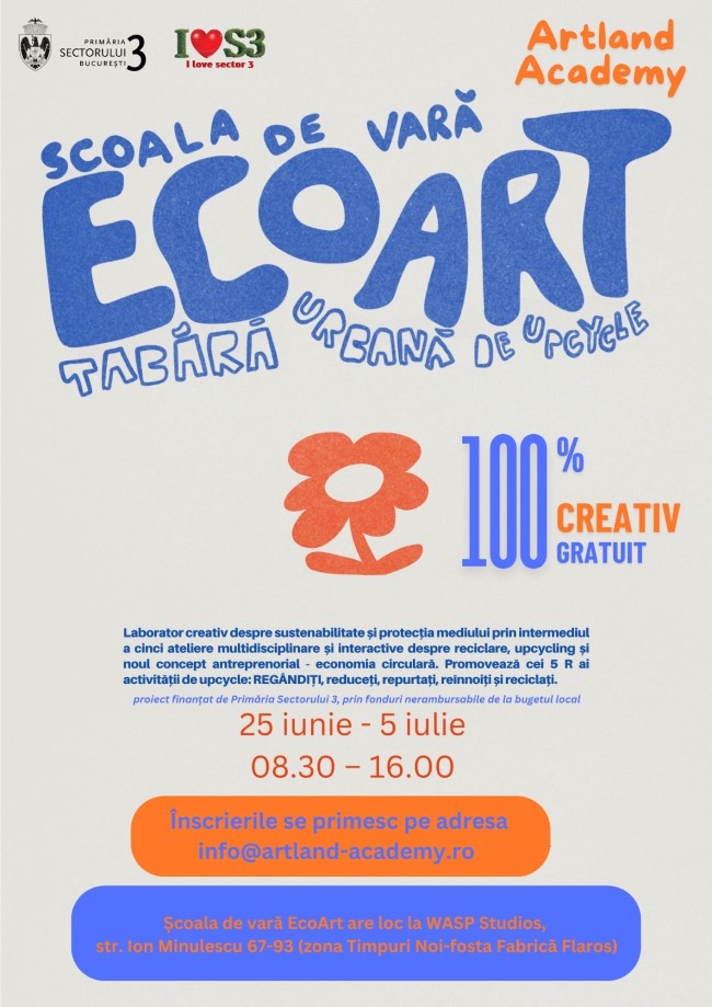 Ești în vacanță? Vino la EcoArt,  o tabără urbană de reciclare creativă!
