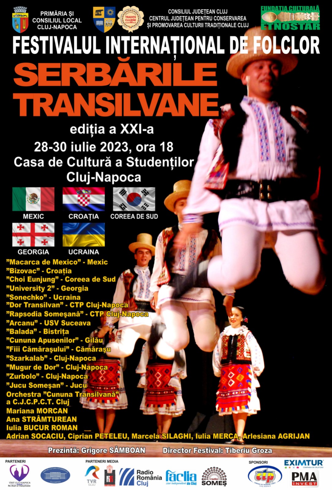 Ansambluri folclorice de pe trei continente, prezente la Festivalul Internațional de Folclor ,,Serbările Transilvane”