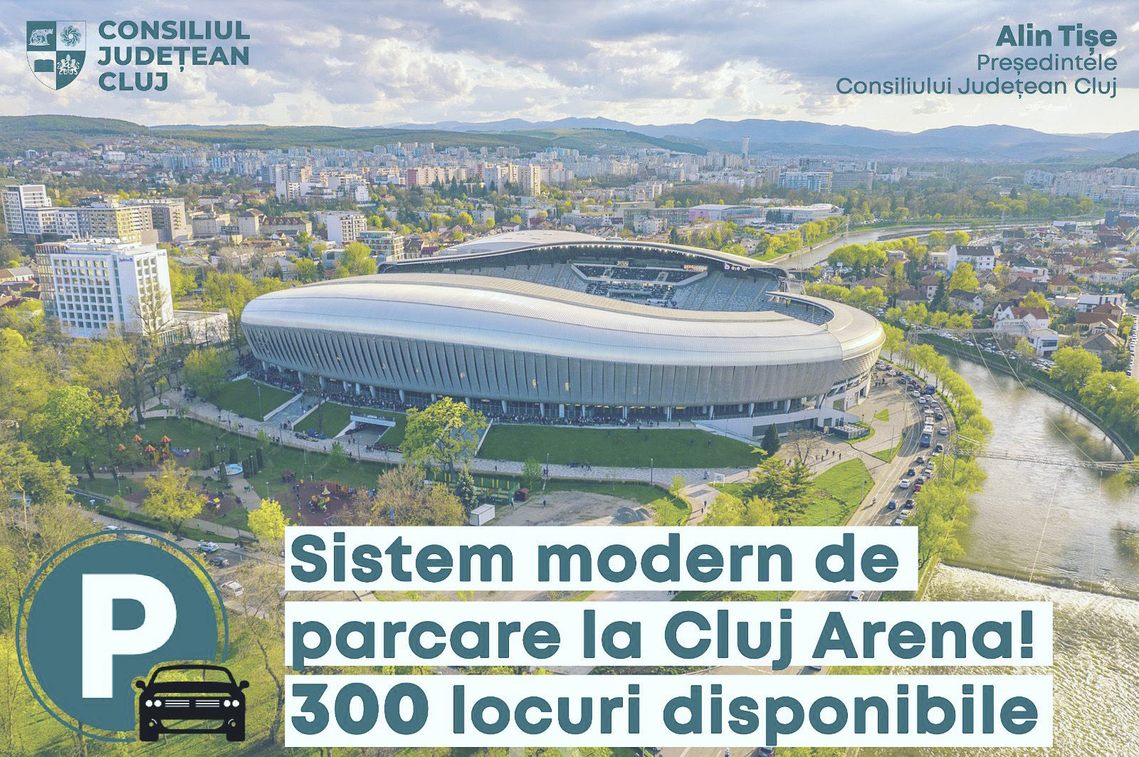 CJ Cluj a achiziționat un sistem modern de parcare la Cluj Arena, înlocuindu-l pe cel din 2011