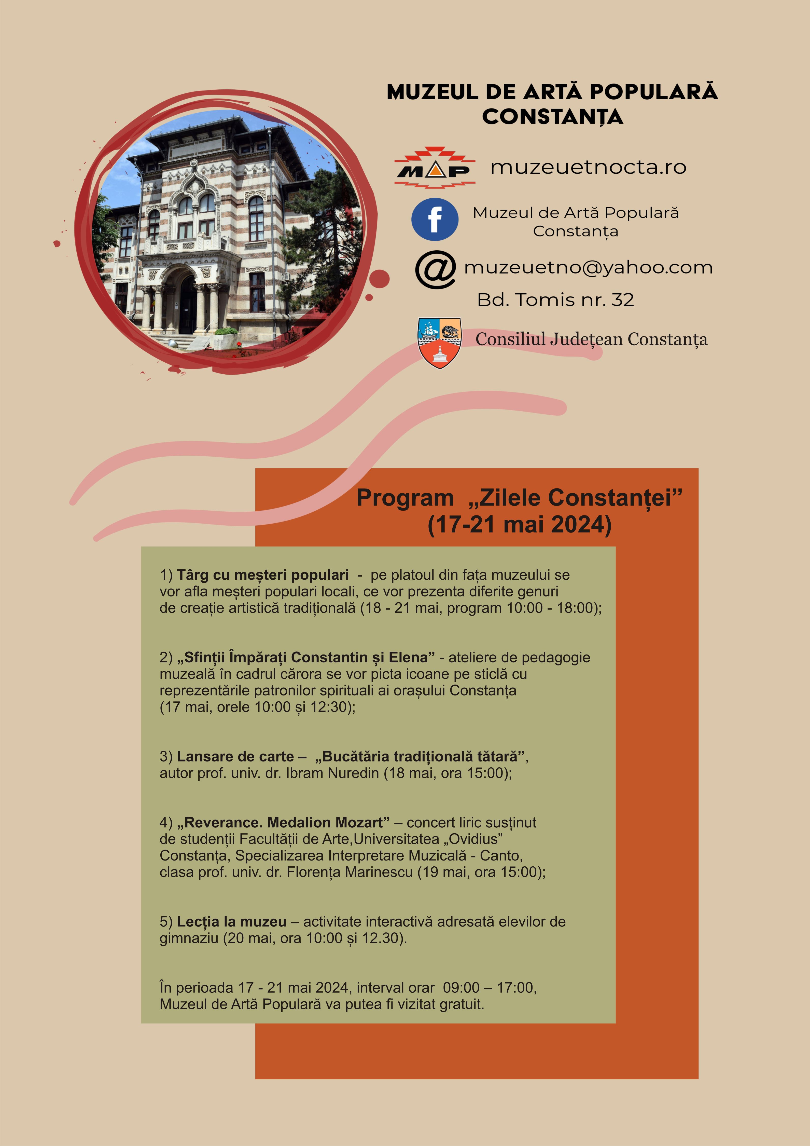 Muzeul de Artă Populară Constanța organizează „Zilele Constanței”