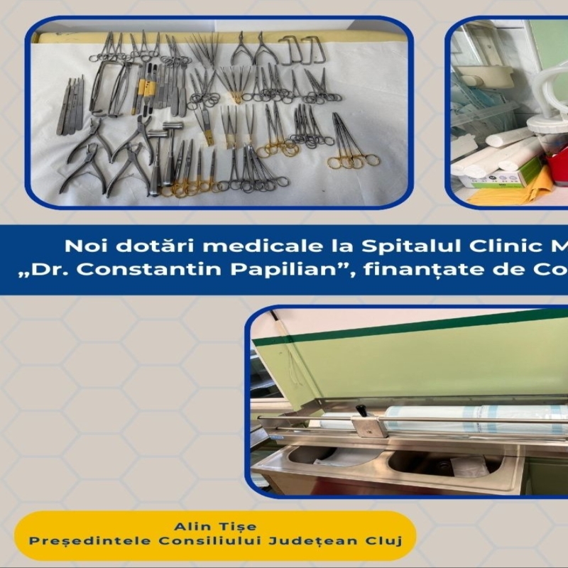 Noi dotări medicale la Spitalul Clinic Militar de Urgență „Dr. Constantin Papilian”, finanțate de Consiliul Județean Cluj