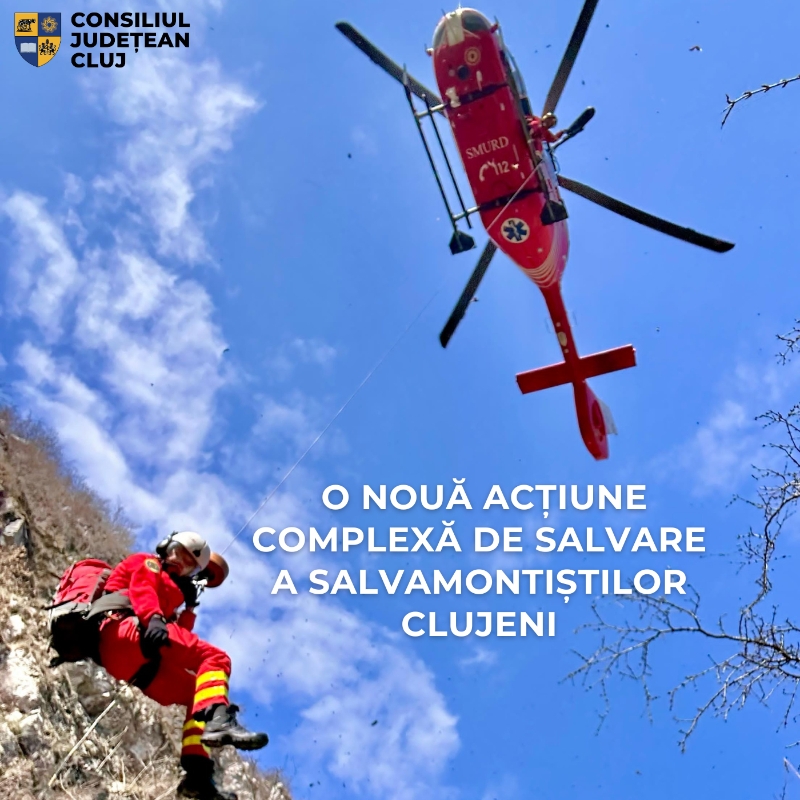 O nouă acțiune complexă de salvare a salvamontiștilor clujeni