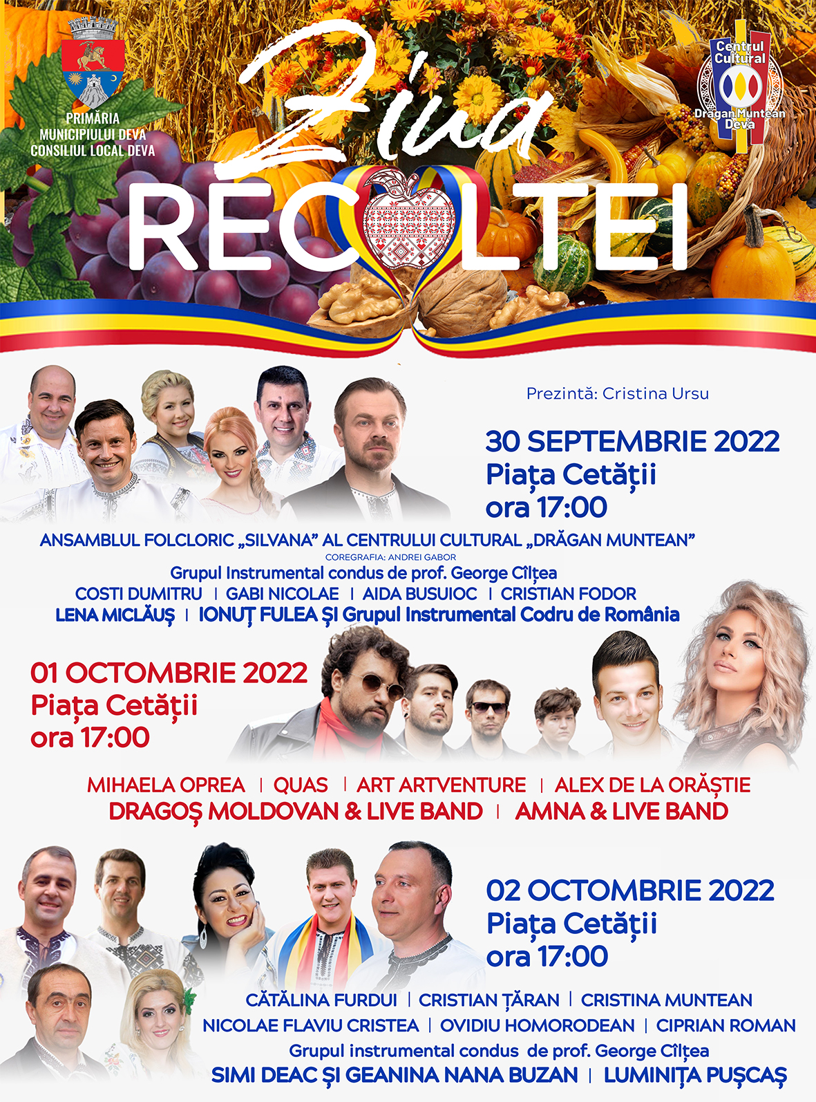 Muzică, bucate tradiționale și multă voie bună, la Ziua Recoltei 2022!