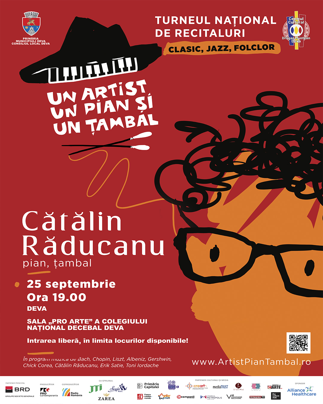 Turneul Național ,,Un artist, un pian și un țambal - clasic, jazz, folclor”,  ajunge la Deva!