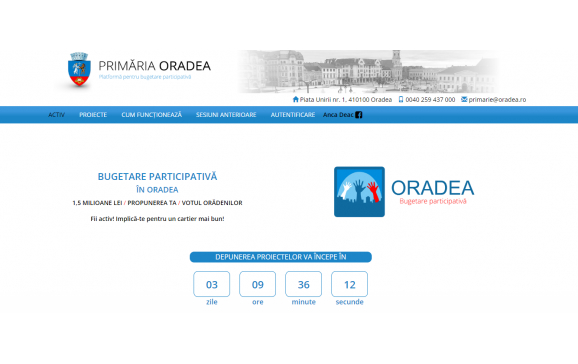 Primaria Oradea a lansat selecția de proiecte publice prin platforma on- line ”Oradea - Bugetare participativă 2023” activ.oradea.ro