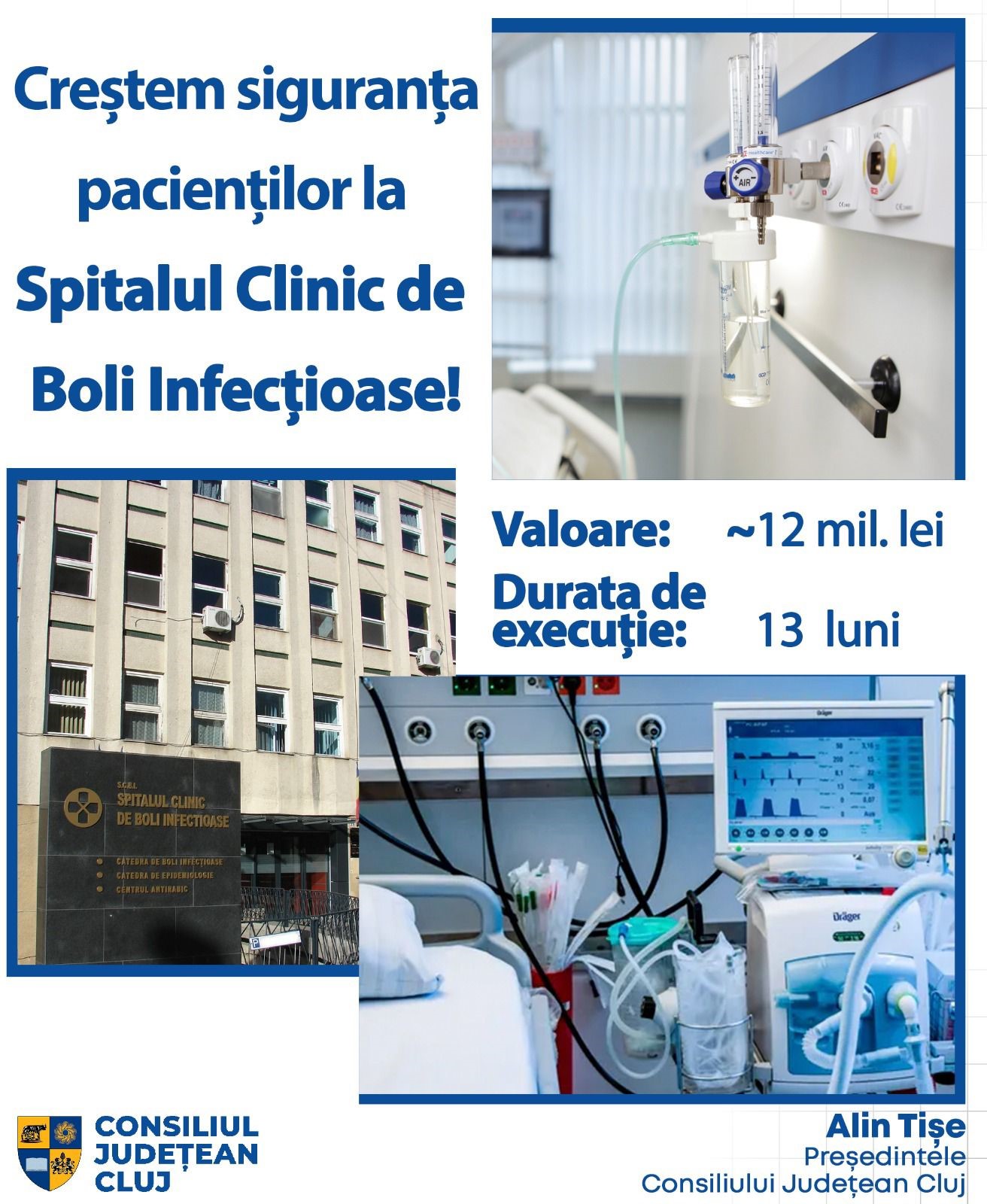 Au început lucrările pentru creșterea siguranței pacienților Spitalului Clinic de Boli Infecțioase Cluj-Napoca