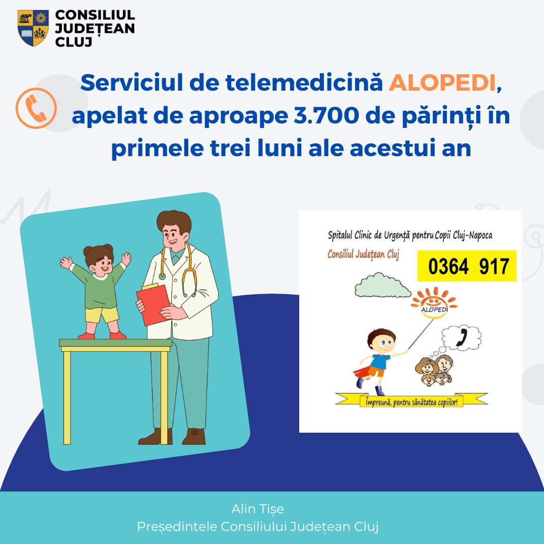 Serviciul de telemedicină ALOPEDI, apelat de aproape 3.700 de părinți în primele trei luni ale acestui an