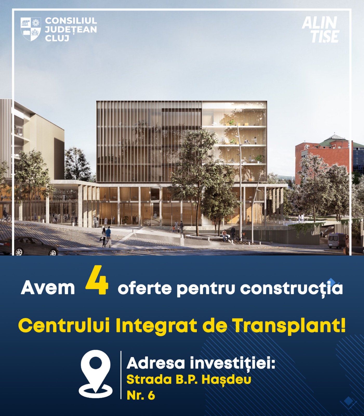 Începe evaluarea candidaturilor pentru construirea Centrului Integrat de Transplant de la Cluj