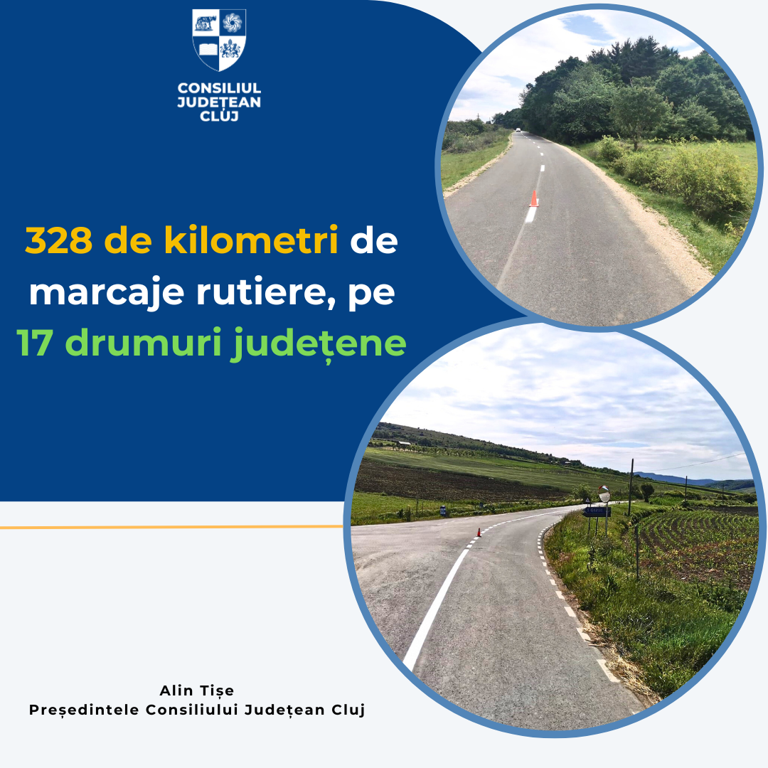 328 de kilometri de marcaje rutiere, pe 17 drumuri județene