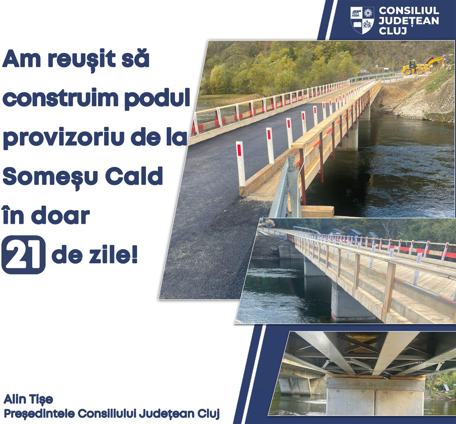 Consiliul Județean a construit un pod în 21 de zile
