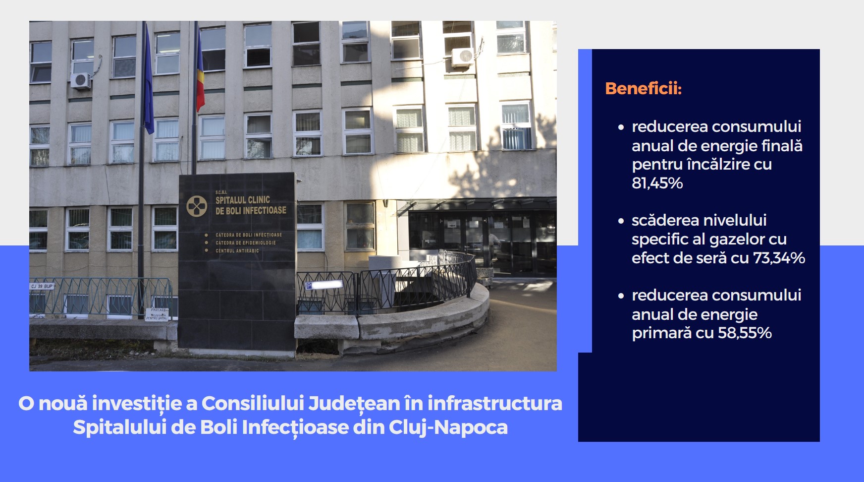 O nouă investiție a Consiliului Județean în infrastructura Spitalului de Boli Infecțioase din Cluj-Napoca
