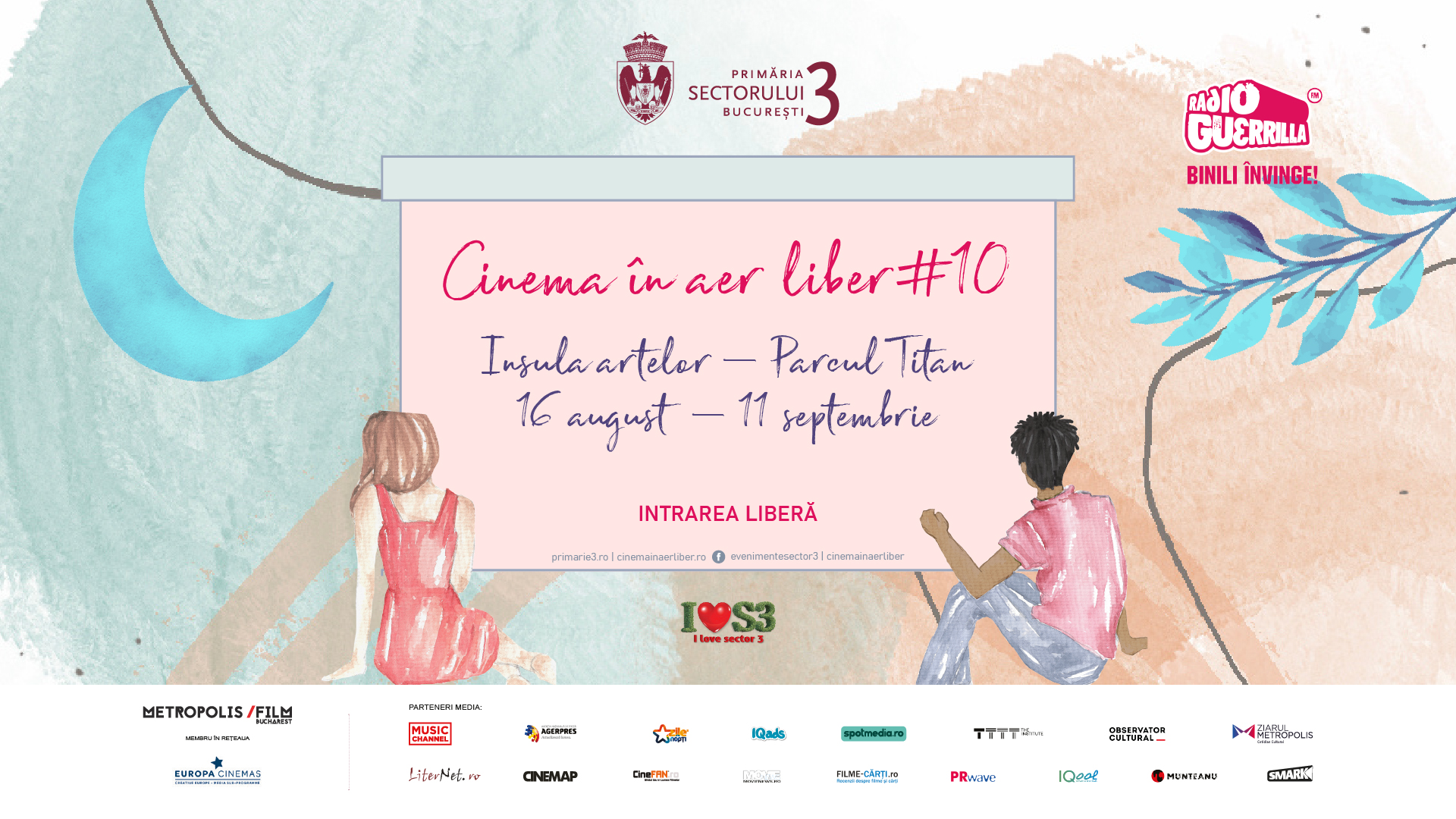 „Cinema în aer liber” pe Insula Artelor din Parcul Titan, Bucuresti