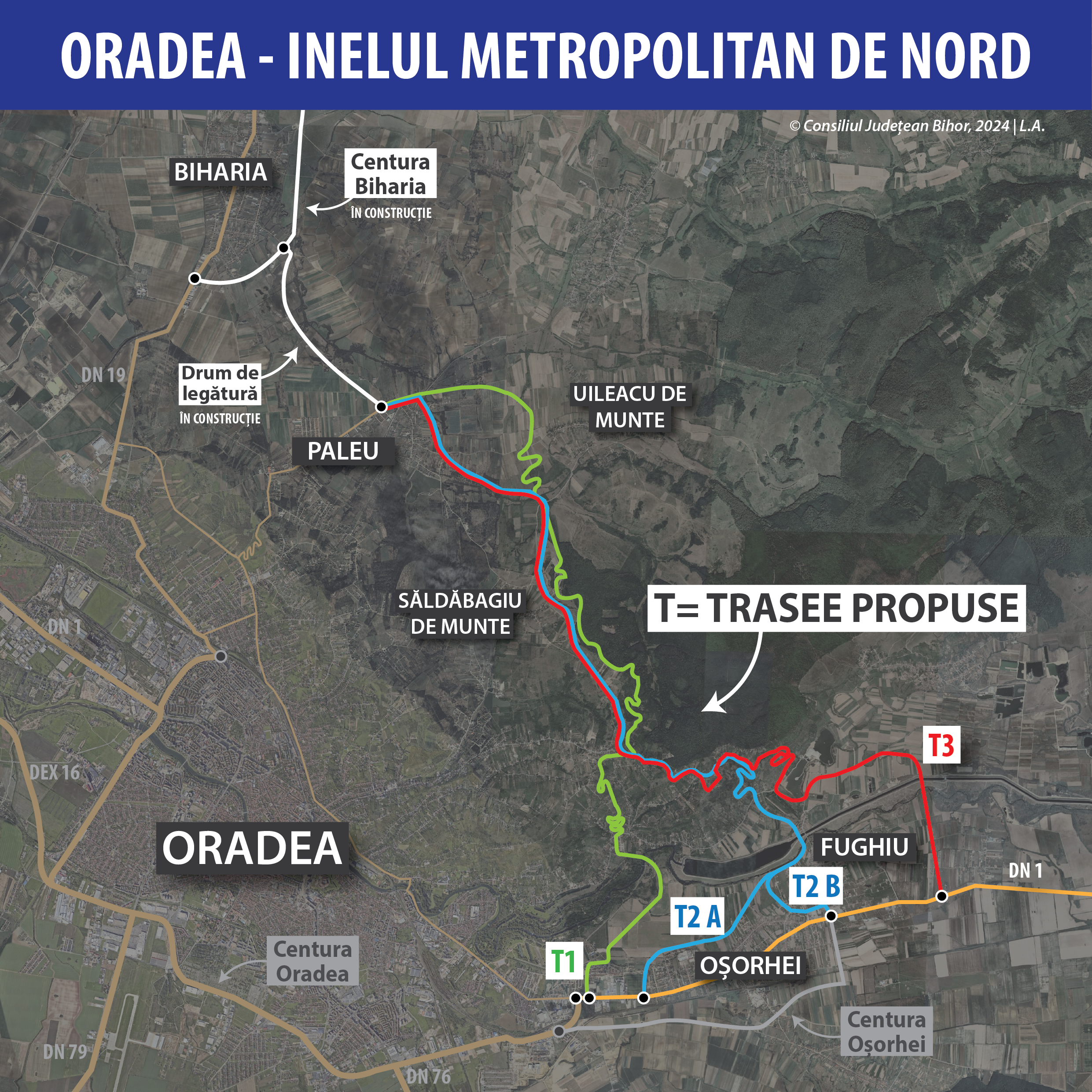 3 trasee propuse pentru inelul metropolitan de nord