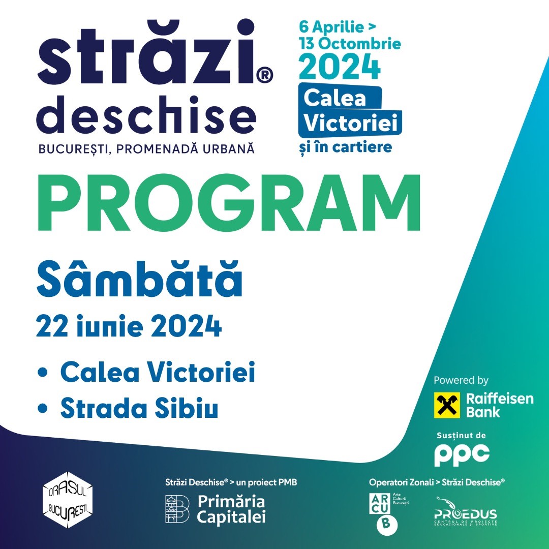 „Străzi Deschise, București – Promenadă Urbană” pe Calea Victoriei și Strada Sibiu din sectorul 6