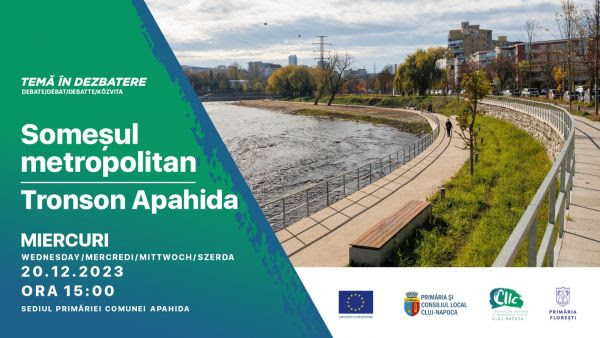 Miercuri, 20 decembrie 2023 – dezbatere CIIC la Apahida pe tema „Someșul metropolitan - Tronson Apahida”