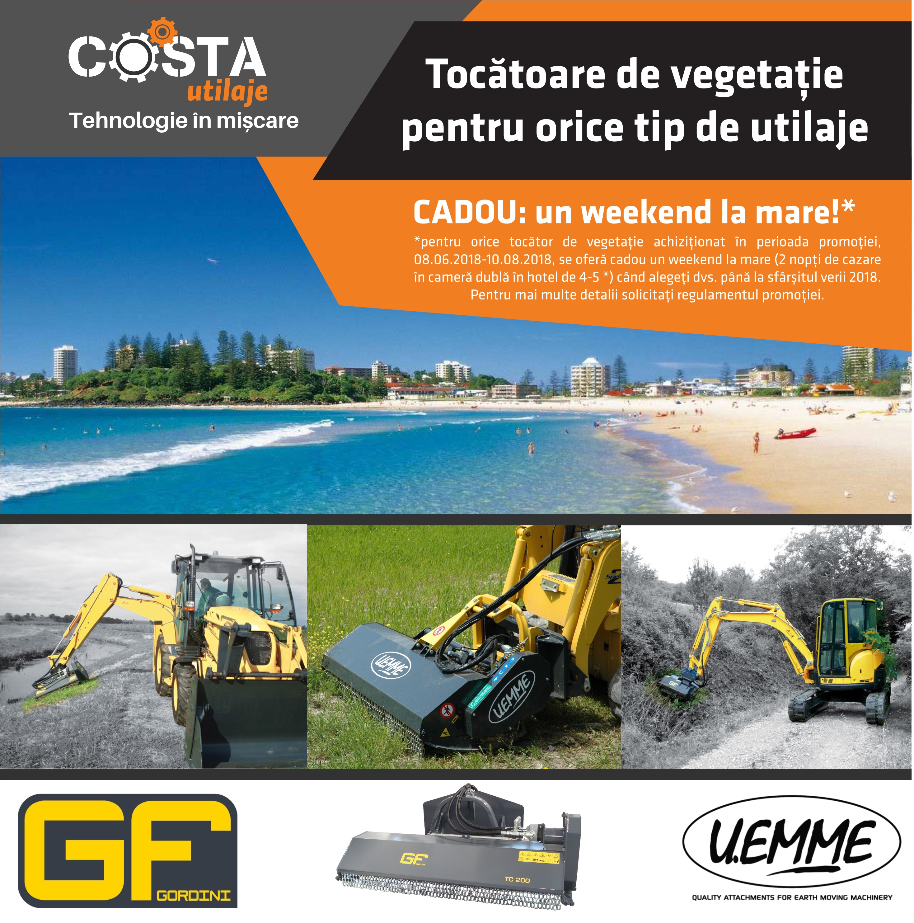 Tocătoare de vegetaţie pentru orice tip de utilaje. CADOU un weekend la mare*