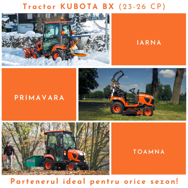 Tractor KUBOTA BX, partenerul ideal pentru orice sezon!