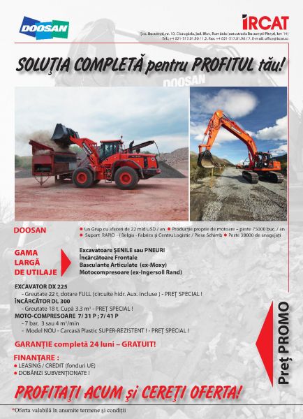 Promotii - DOOSAN Heavy Equipment – Putere si Fiabilitate !