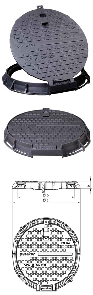Capac din fonta pentru canalizare DN 600 si DN 800