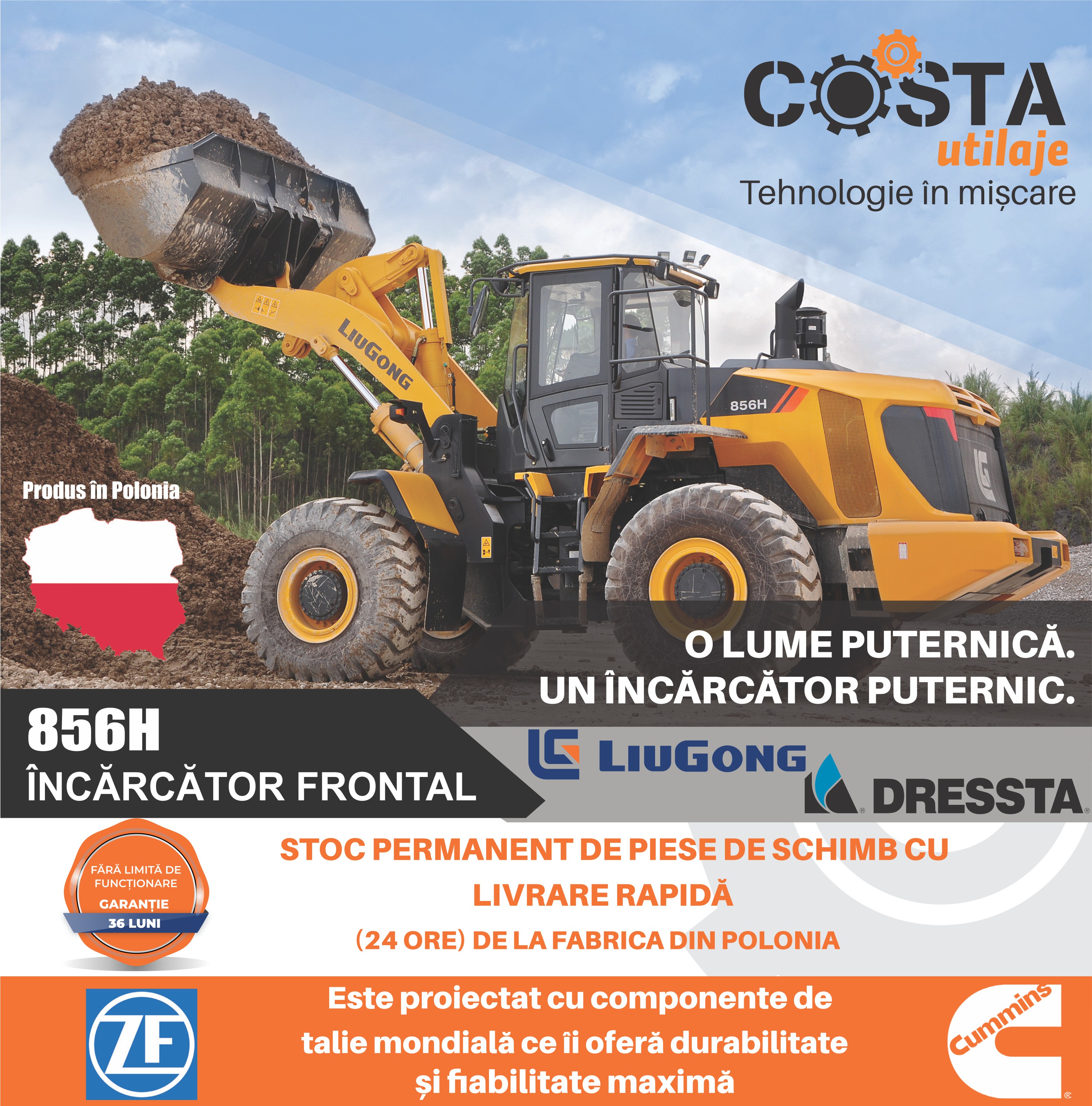 856H Încărcător frontal LiuGong Dressta - fabricat în Polonia