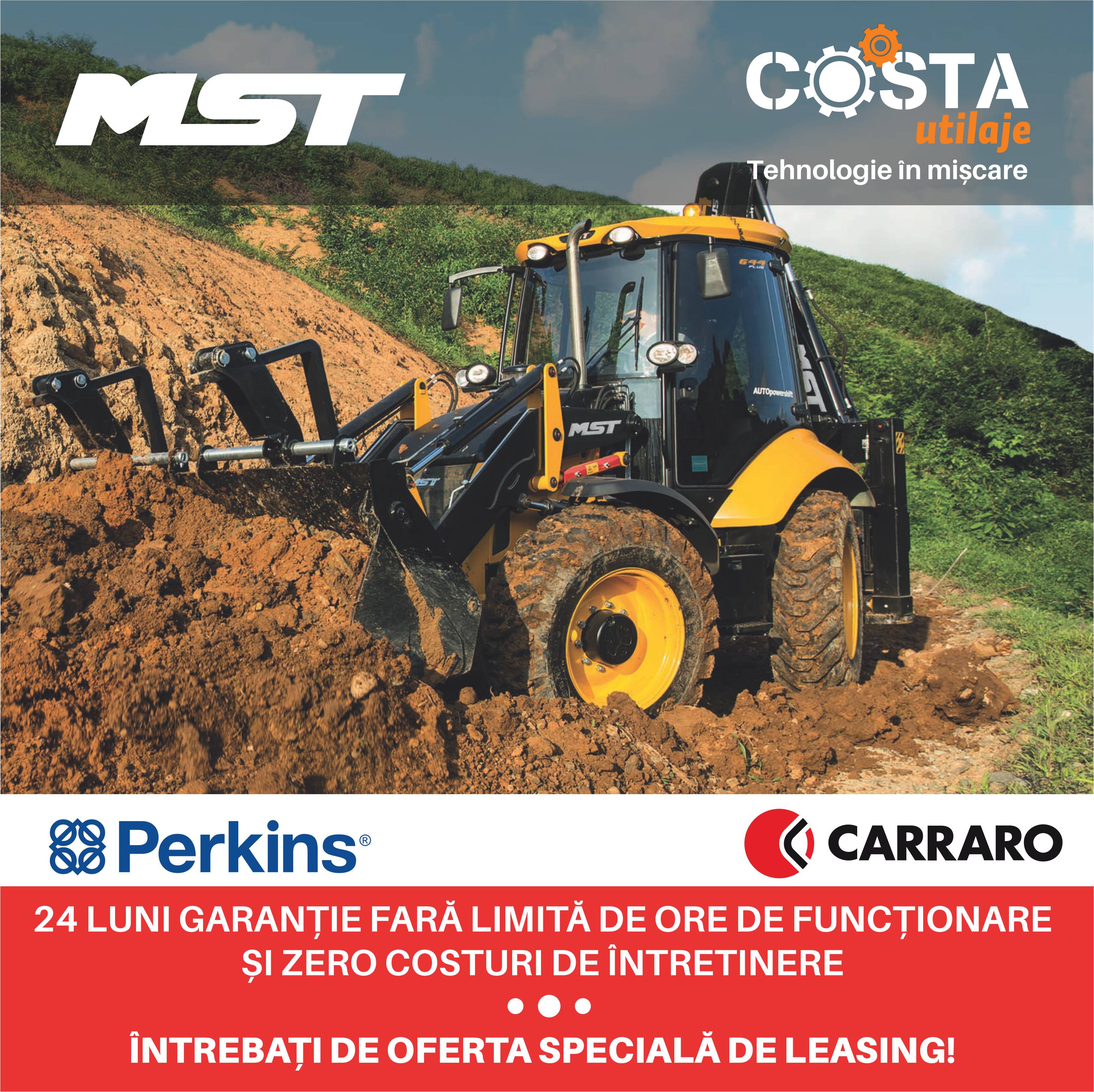 Buldoexcavatoare MST - cea mai mare forta de rupere a incarcatorului frontal din clasa sa