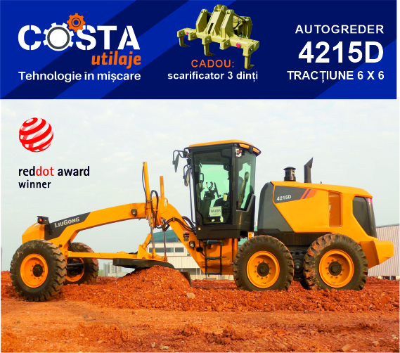 Autogreder tractiune 6 x 6 - Cadou scarificator 3 dinti