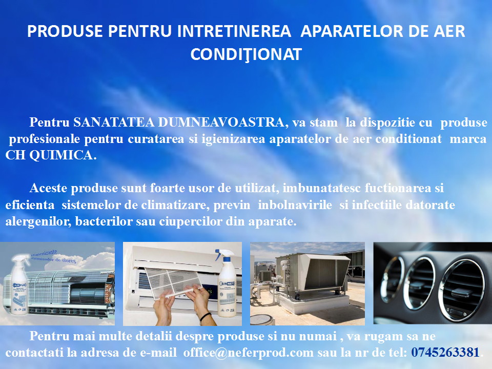 Produse pentru intretinerea aparatelor de aer conditionat