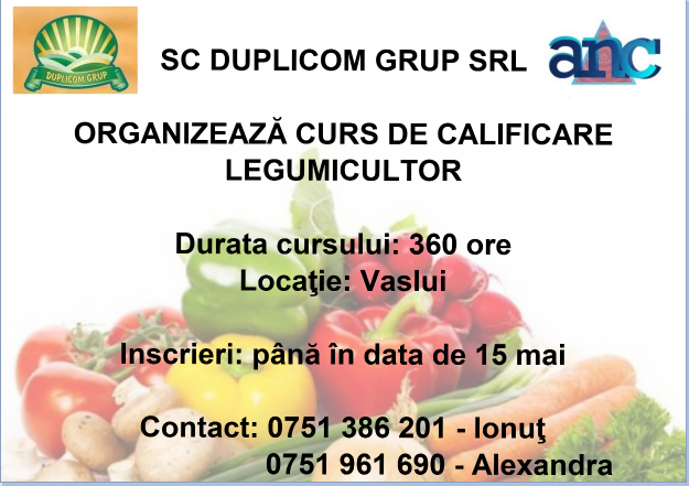 Curs „Legumicultor”